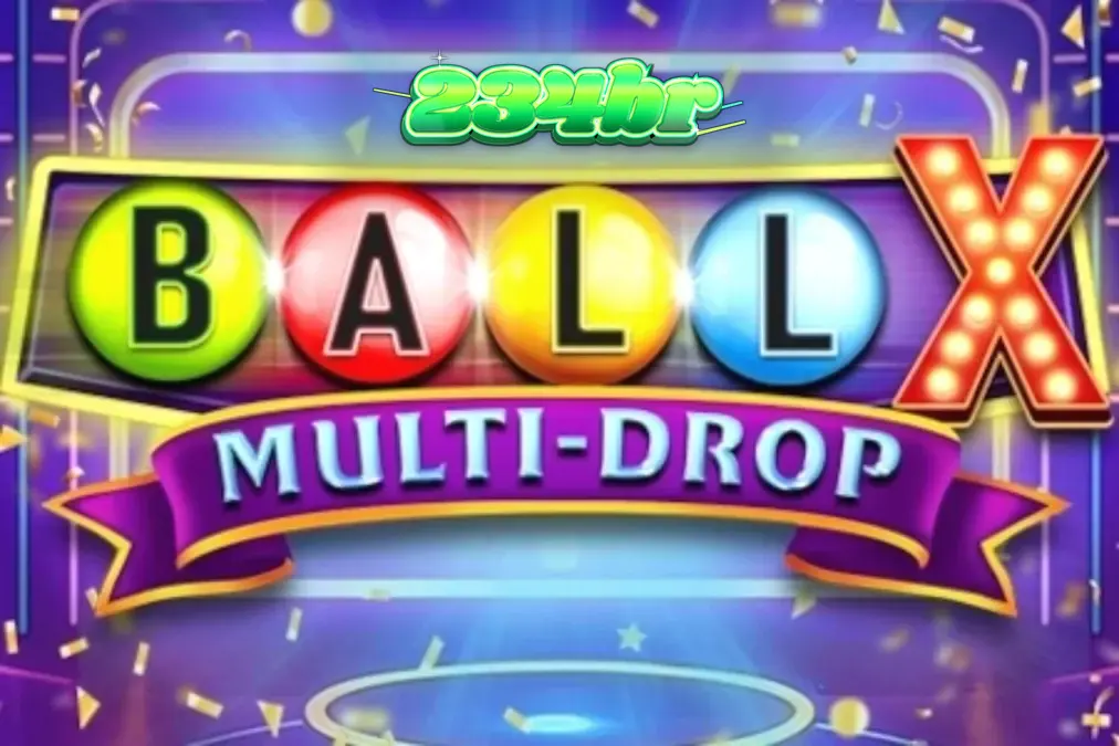Interface vibrante e neon do slot Ball X Multi-Drop com símbolos de frutas e jackpots